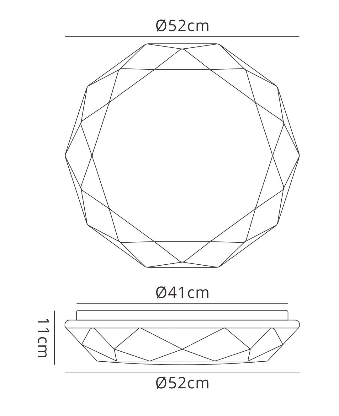 M5112  Diamante 30W LED  Flush Ceiling Light